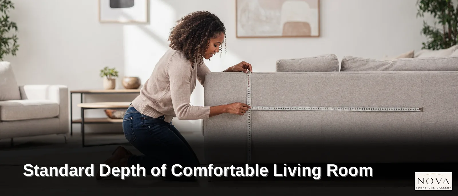 Most sofas fall between 36 and 42 inches in overall depth, with seat depths typically