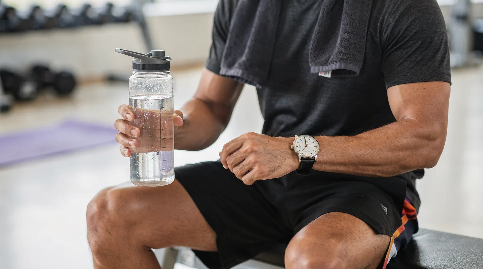 NIOSH and OSHA recommend drinking small amounts of chilled water, about 150-250 mL, every 15-20