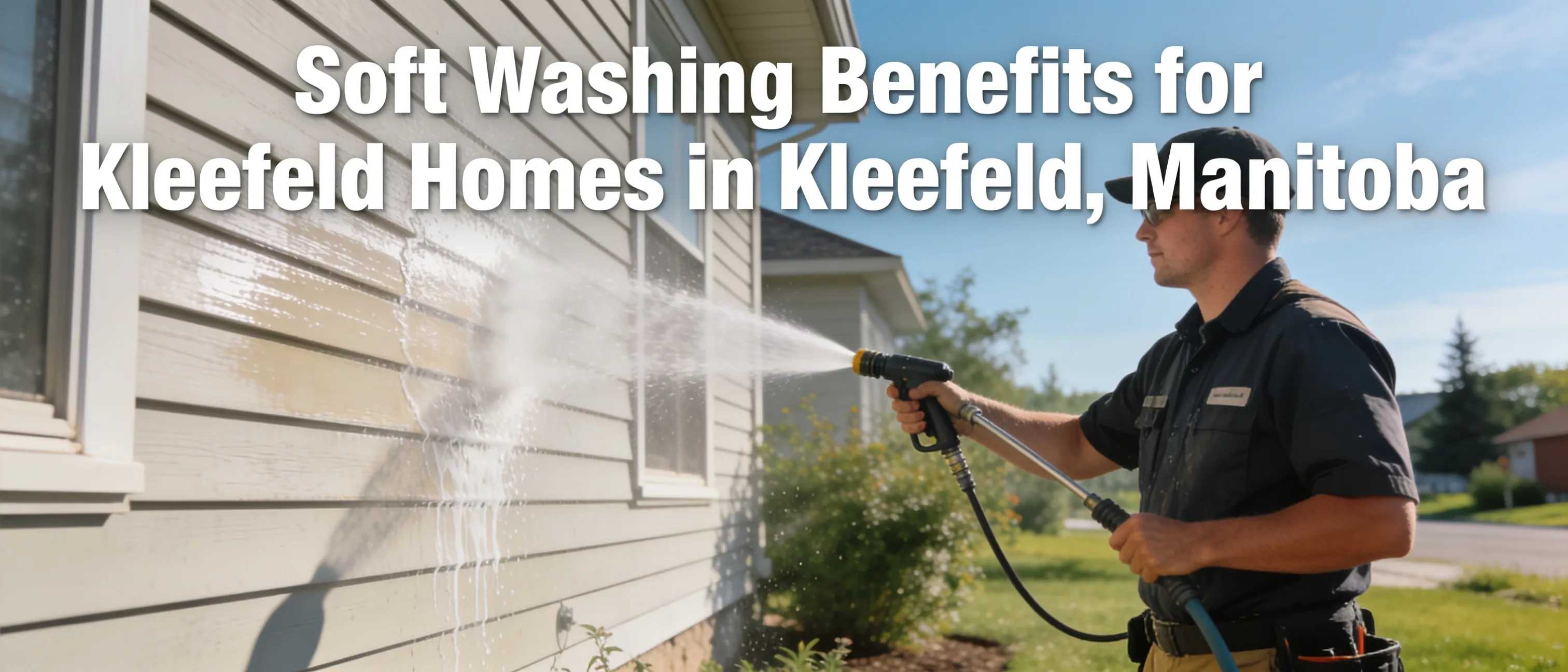 Soft washing combines low-pressure water with biodegradable detergents to remove contaminants without damaging surfaces