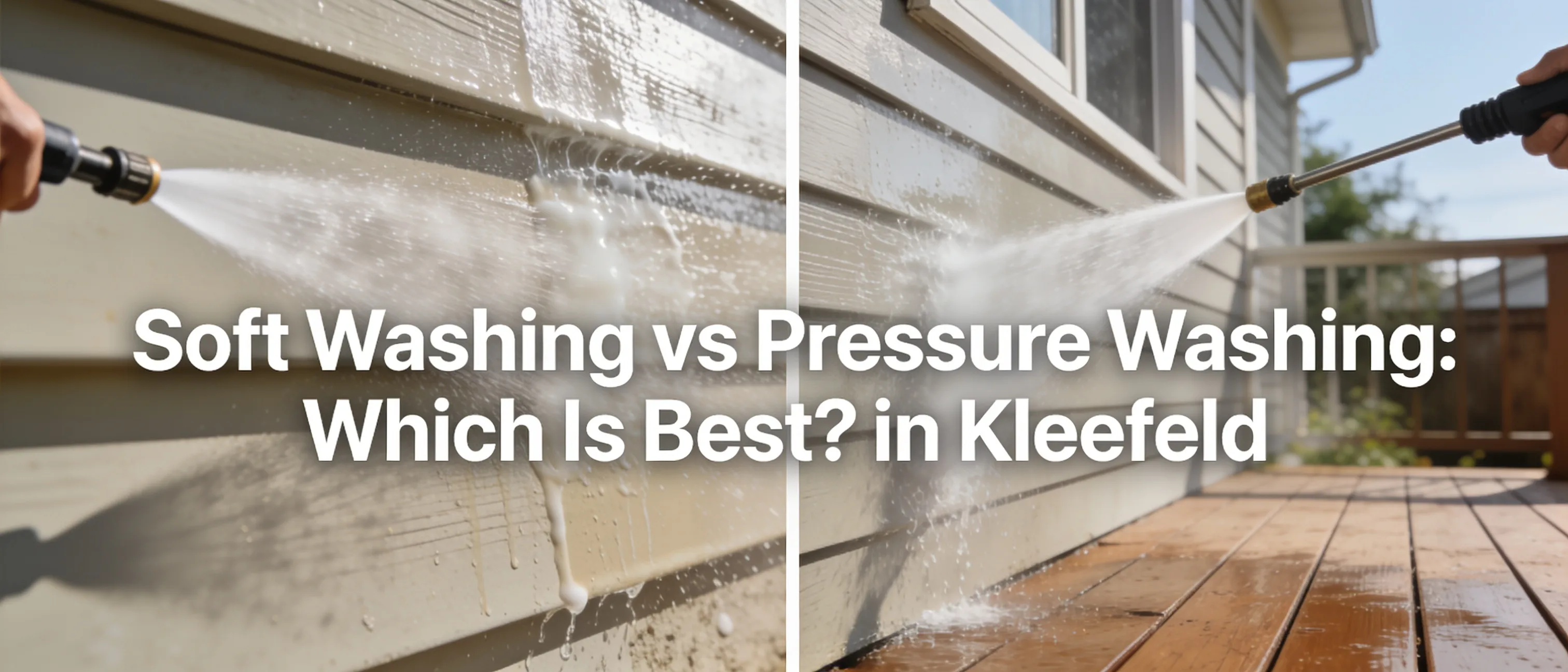 Soft washing uses low-pressure water combined with biodegradable cleaning solutions to remove contaminants without damaging