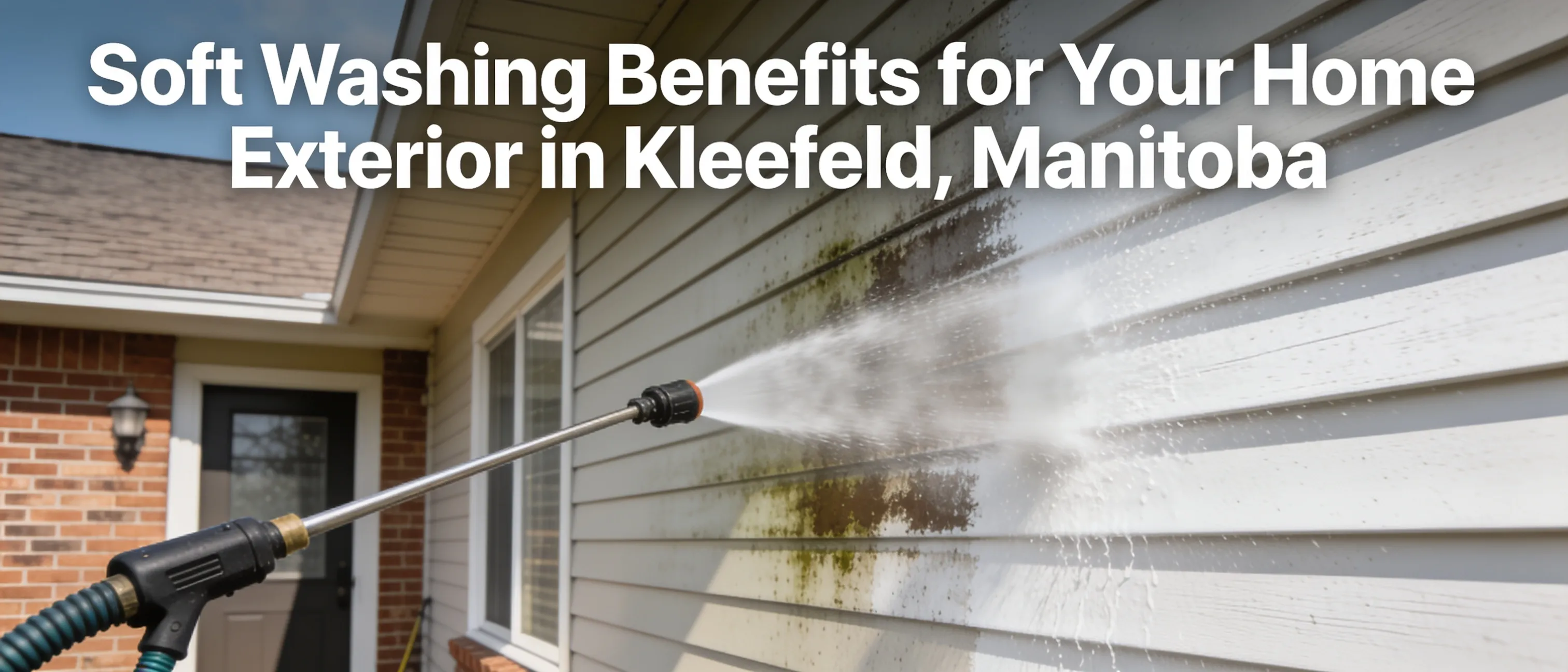 Soft washing combines low-pressure water with biodegradable detergents to remove contaminants without damaging surfaces