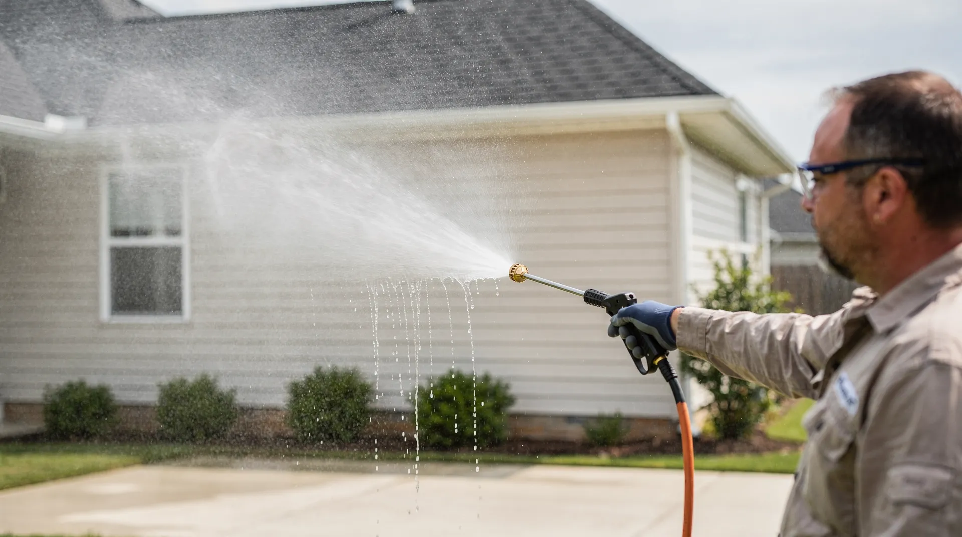 Soft washing effectively eliminates organic growth such as mould, mildew, and algae from home exterior