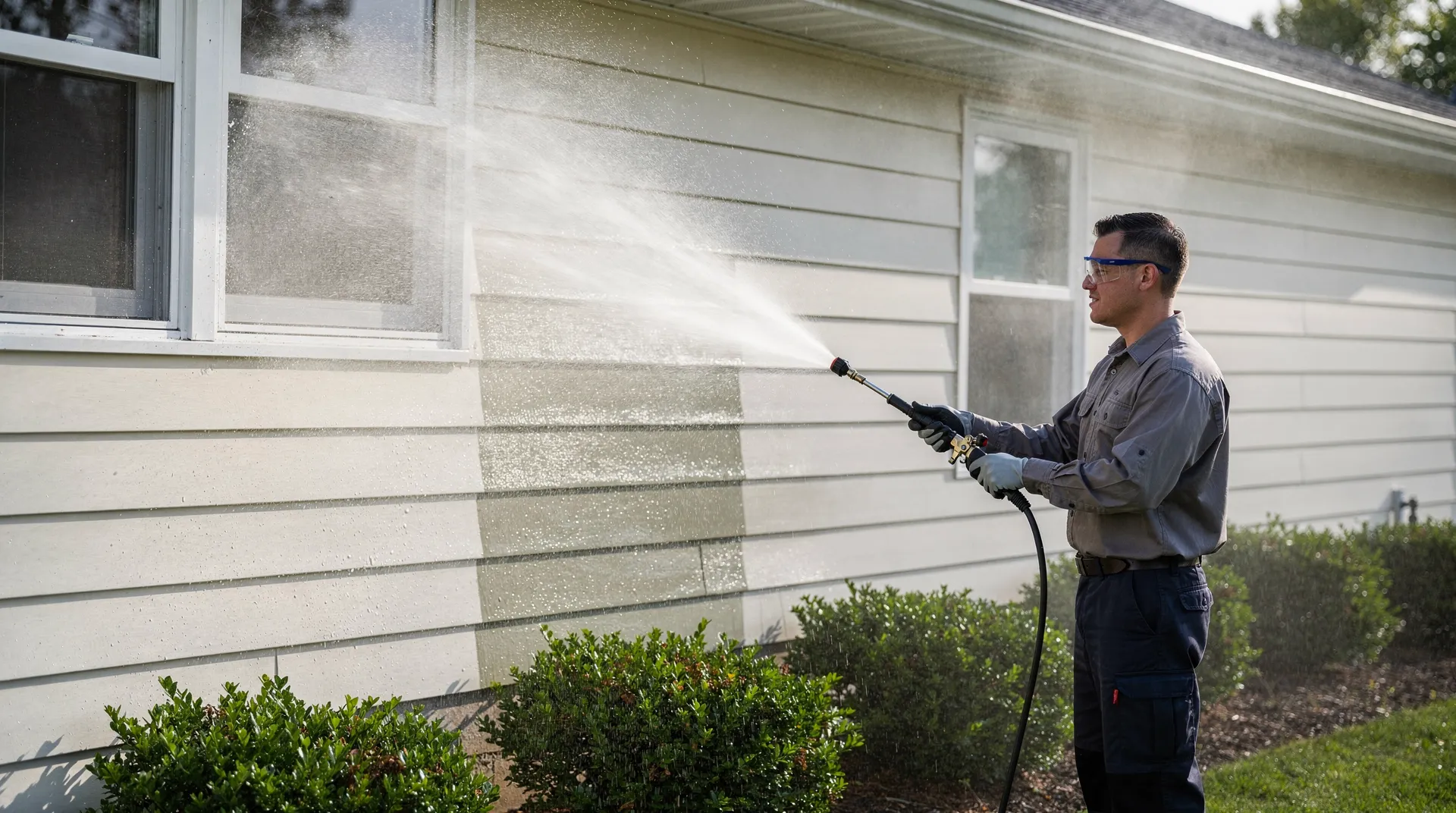 Soft washing eliminates organic growth such as mold, mildew, and algae that can damage exterior