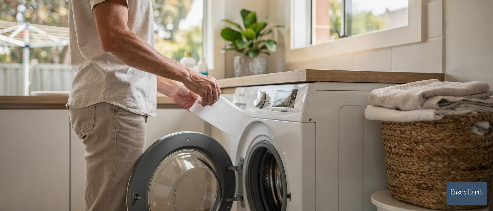 Plant-based laundry sheets replace heavy plastic bottles with ultra-concentrated, pre-measured sheets.; The sheets use