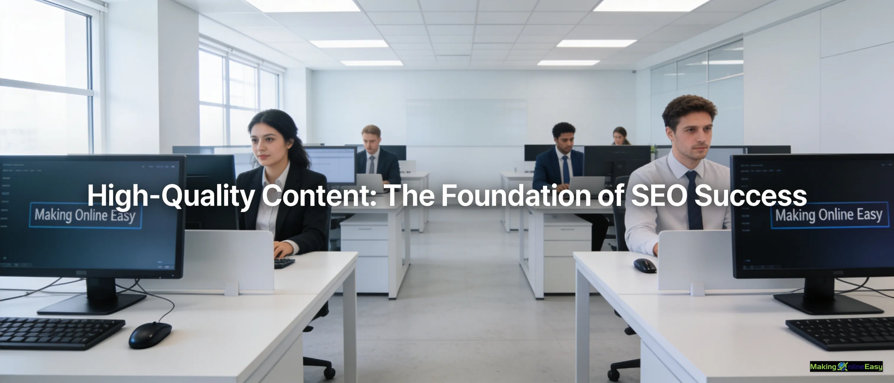 Search engines evaluate content quality to determine a website's relevance to user searches, making high-quality