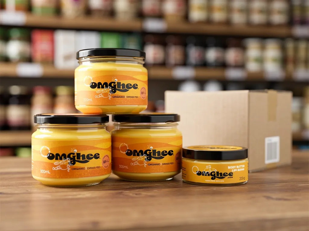 Four jars of OMGhee organic grass-fed ghee