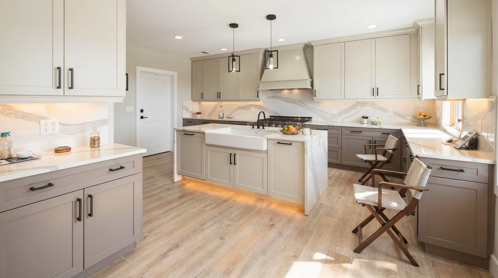 Stock cabinets are pre-built by manufacturers using industry-standard styles and measurements.; Stock cabinets are usually