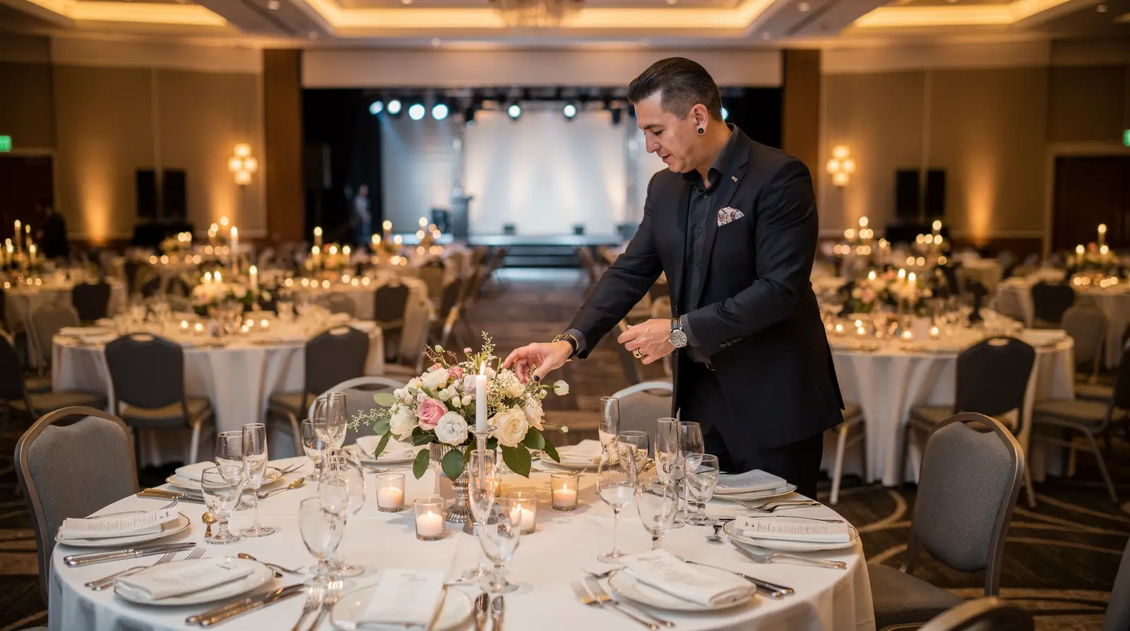 The services include corporate galas, product launches, team building, networking events, executive dinners, and milestone