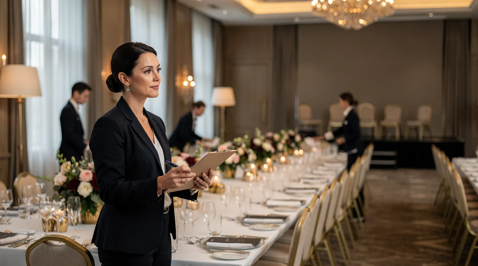 Services include product launches, team building events, networking events, executive dinners, corporate galas, and milestone