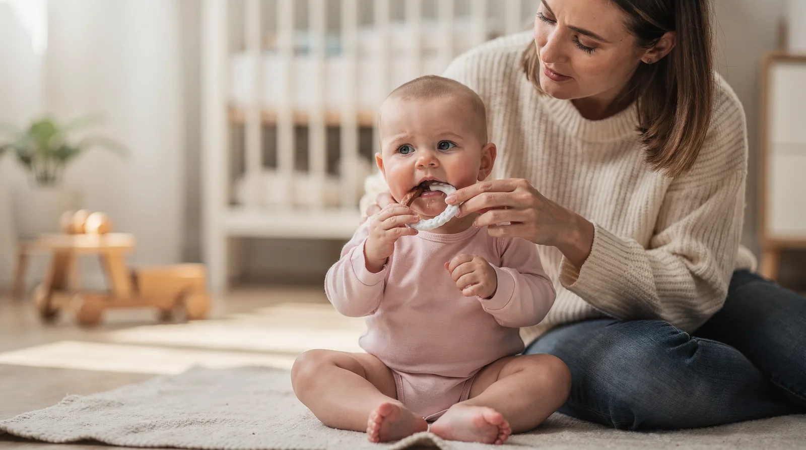 Teething can cause noticeable pain and discomfort as gums become swollen and tender around erupting