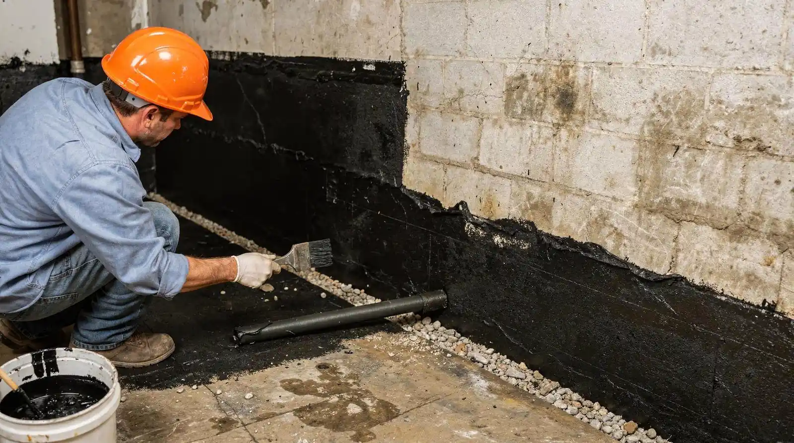 Newer poured concrete walls often show horizontal cracking when exterior drainage fails, while older block