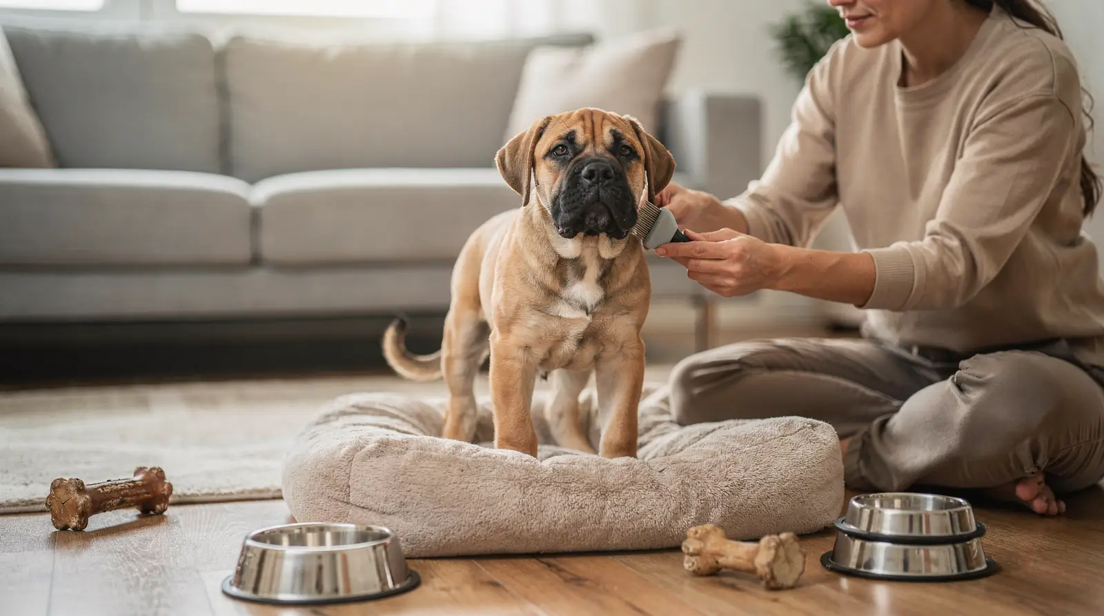 Even Presa Canario dogs that have moved on from cattle-herding work into family life still
