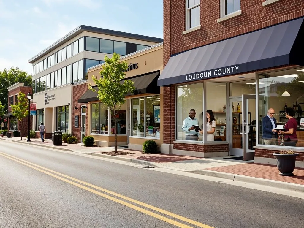 Loudoun County downtown business district reflecting local economic growth
