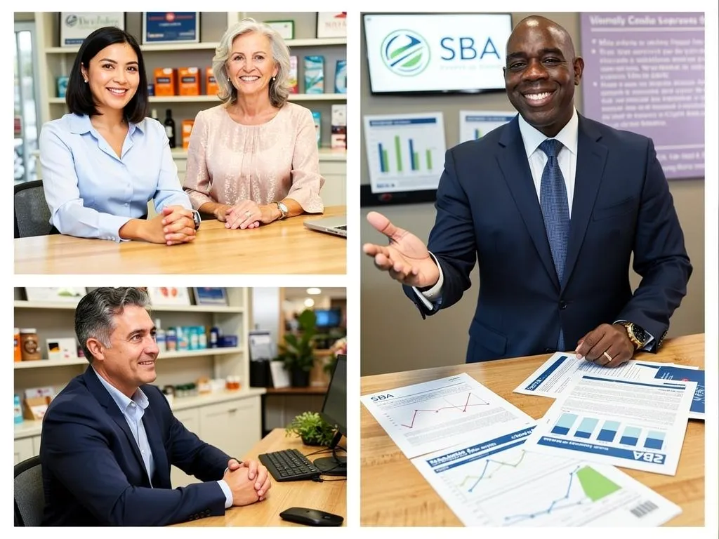 Small business owner reviewing SBA-guaranteed loan paperwork with an advisor