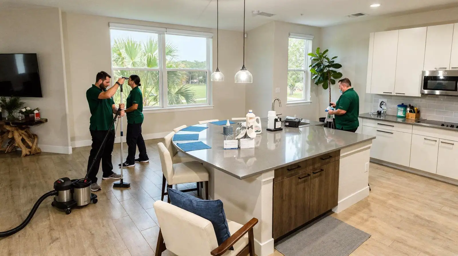 Southern Green Cleaning employs 25 staff members supporting commercial cleaning assignments throughout the Davenport area