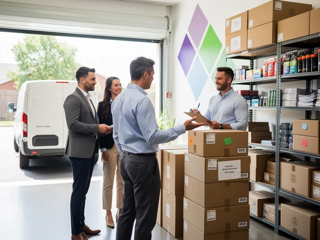Warehouse manager reviewing a supplier invoice with net-30 terms