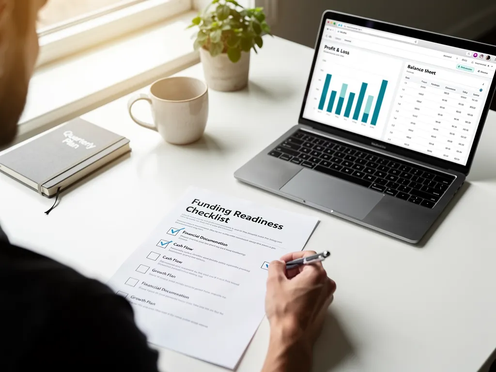 Business owner checking off documents on a funding readiness checklist