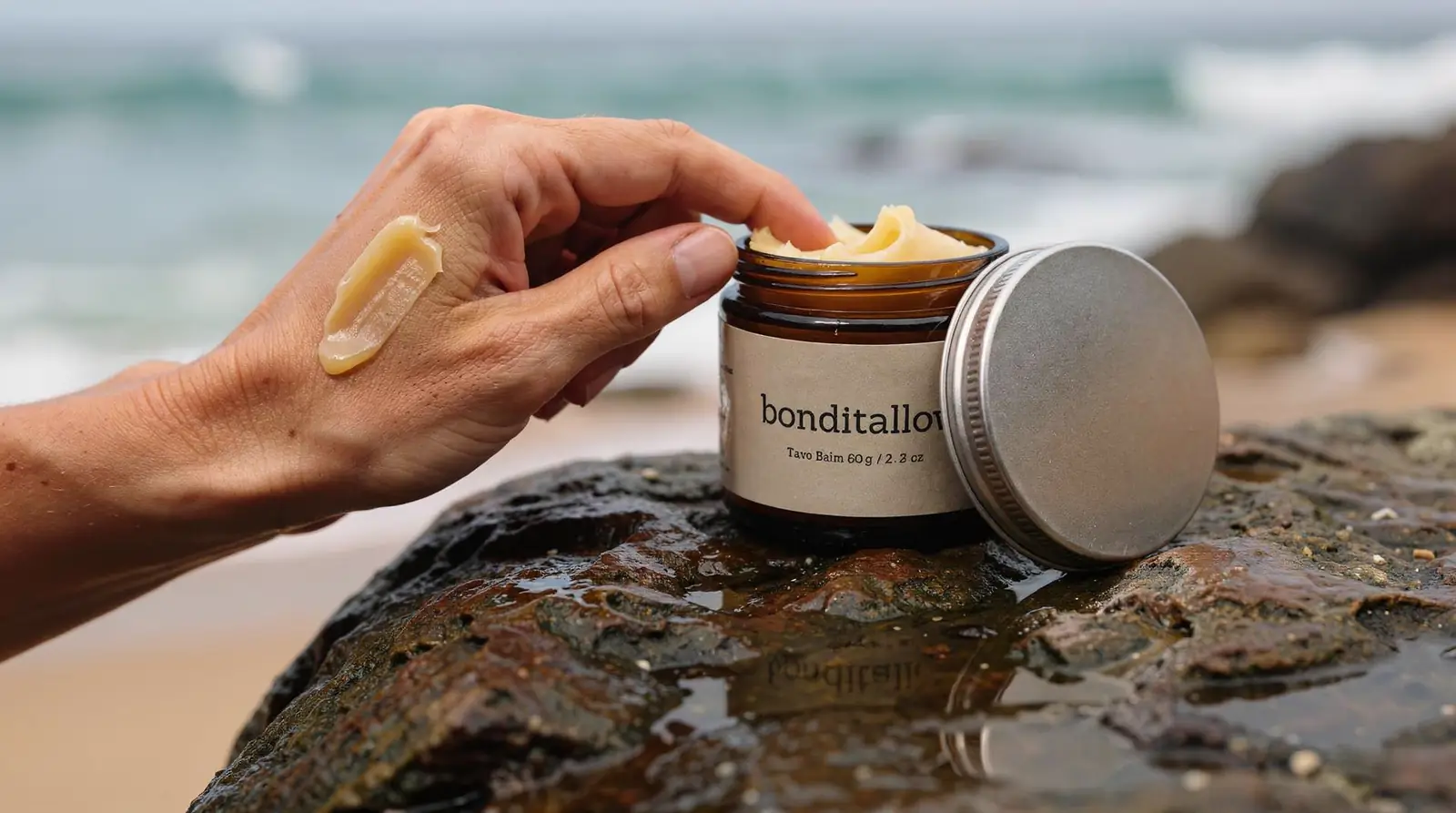 Tallow works with the skin because it closely mimics the oils skin naturally produces, unlike