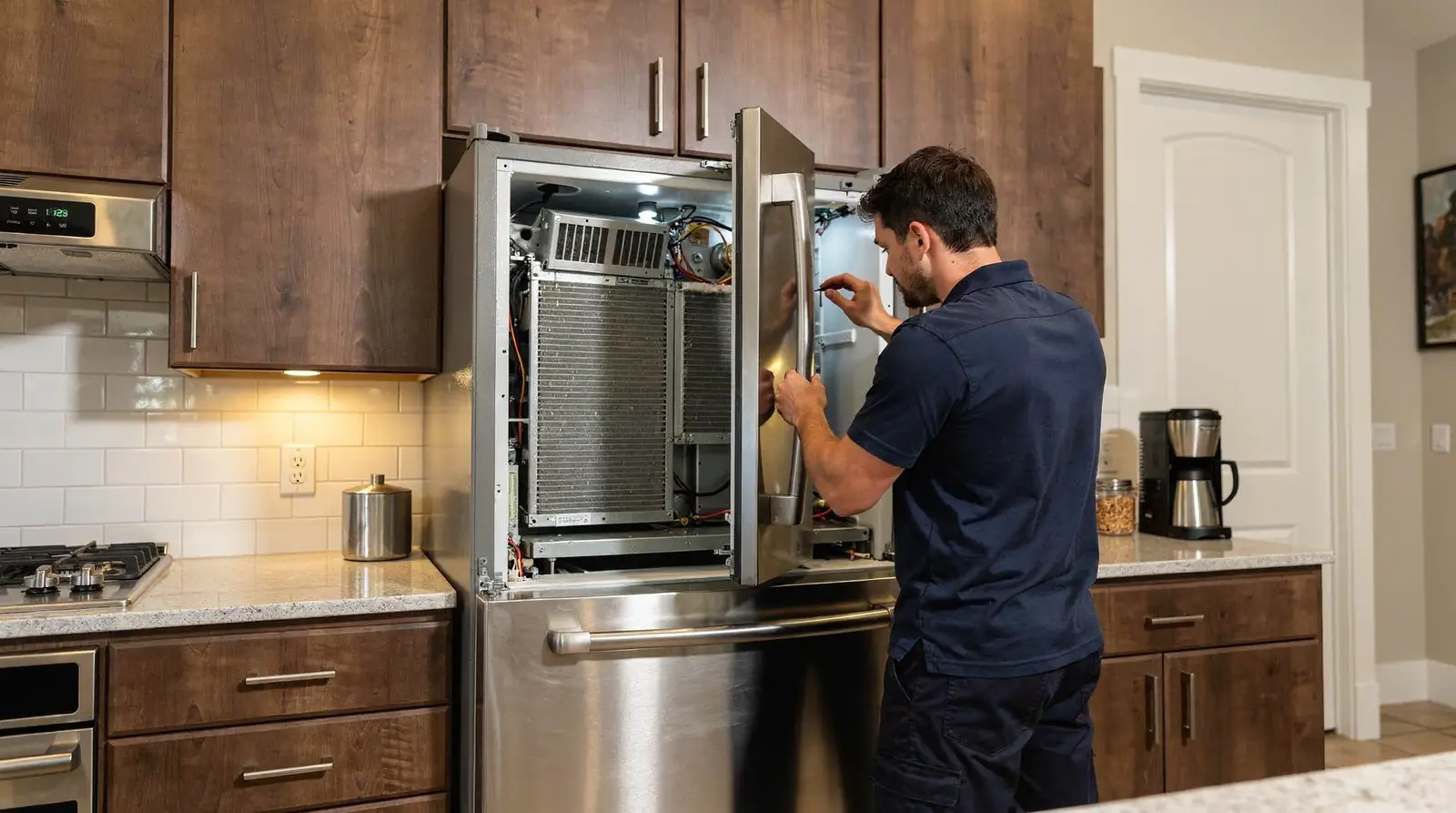 Not-cooling issues commonly stem from faulty compressors, broken thermostats, clogged condenser coils, or blocked air