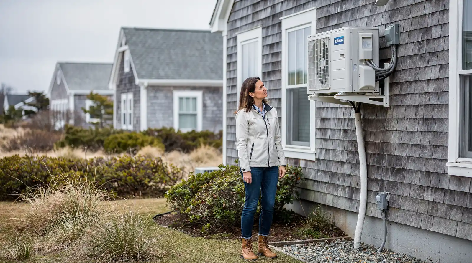 Heat pumps provide energy-efficient heating and cooling for year-round comfort and lower energy bills.; A&L