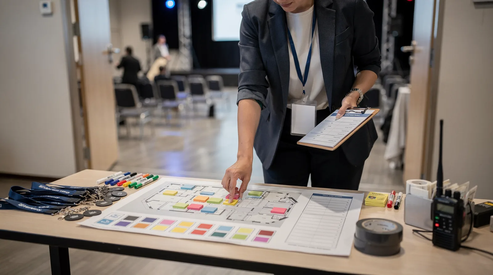 An integrated in-house team covers planning, production, design, and AV without subcontracts.; One team handles