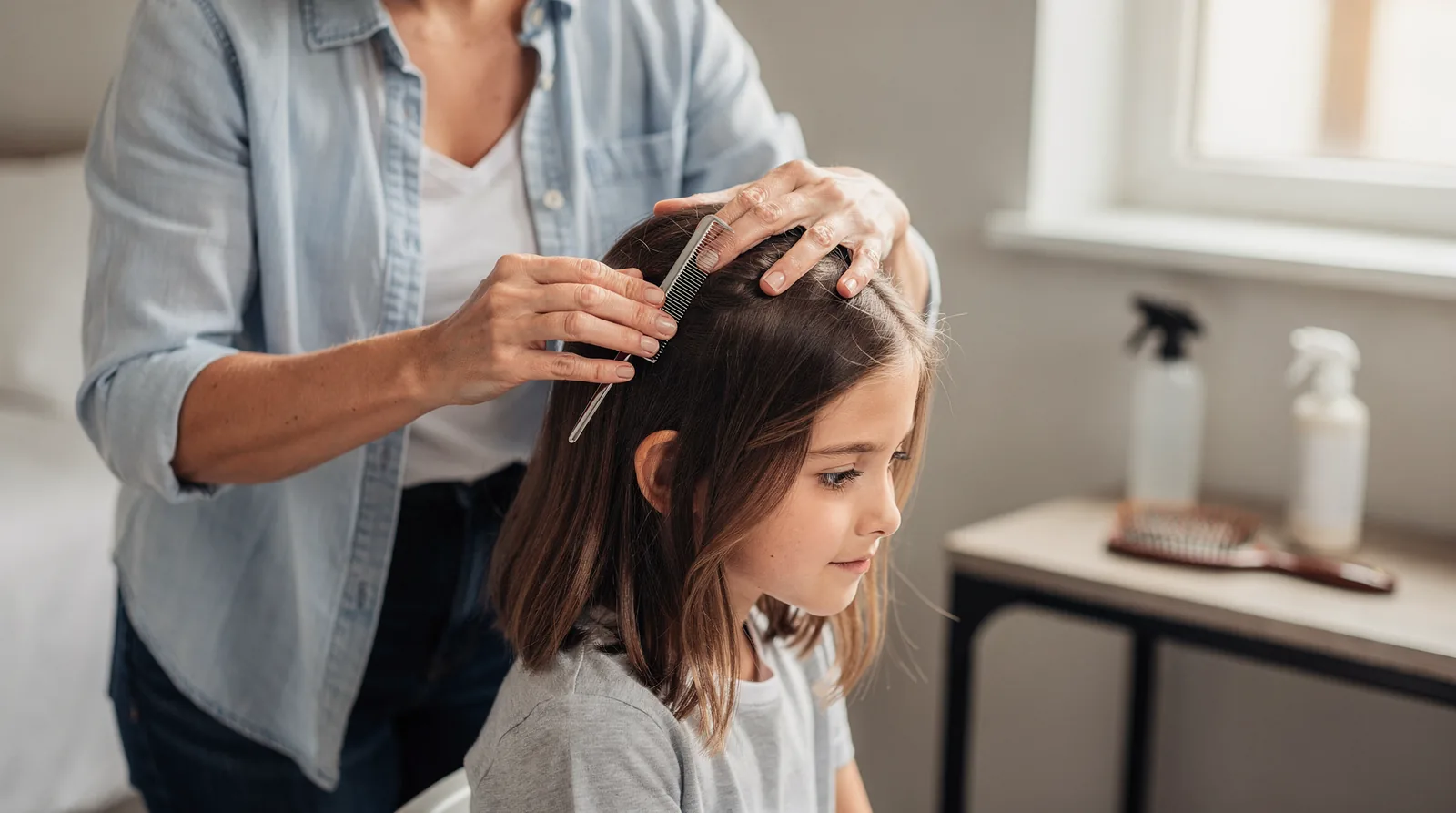 Every person who shares a bedroom, couch, hairbrush, or head-to-head contact with the diagnosed child Every person who shares a bedroom, couch, hairbrush, or head-to-head contact with the diagnosed child