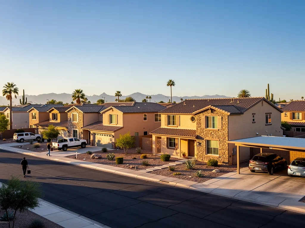 Residential neighborhood in Peoria Arizona showing typical West Valley housing
