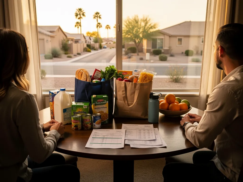 Typical monthly utility and grocery expenses for families in Peoria and Glendale Arizona