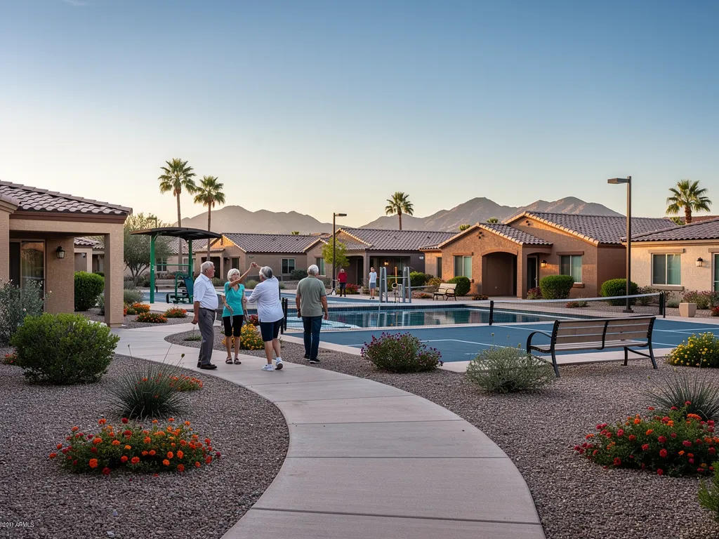 Best 55 plus communities in Peoria Arizona with accessible single-level homes and community amenities