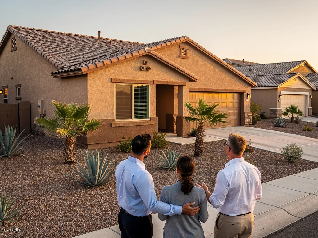 New construction homes under build in Peoria Arizona with builder incentive signage