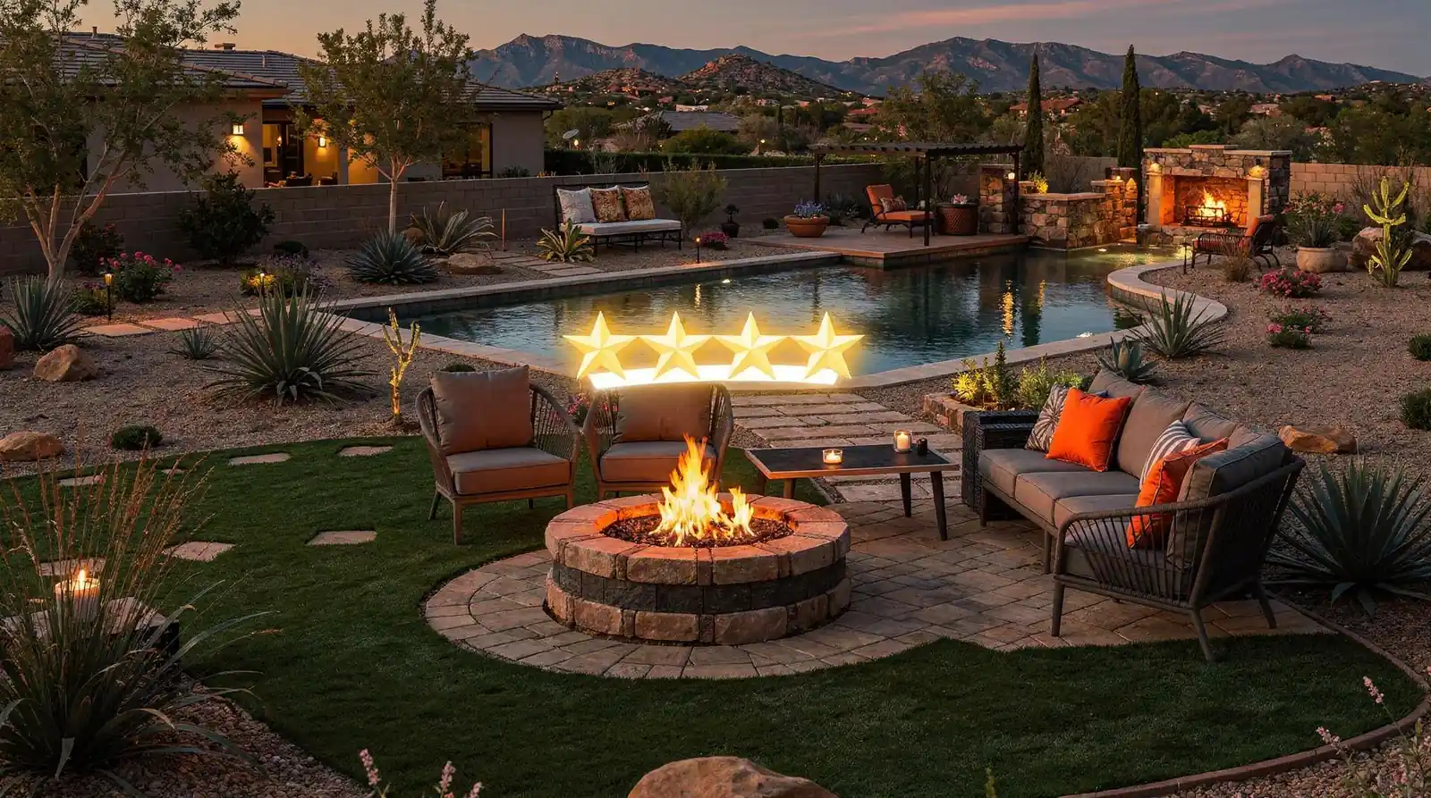 On HomeAdvisor and Angi, Yavapai Landscaping has maintained an average rating above 4.5 stars.; BBB