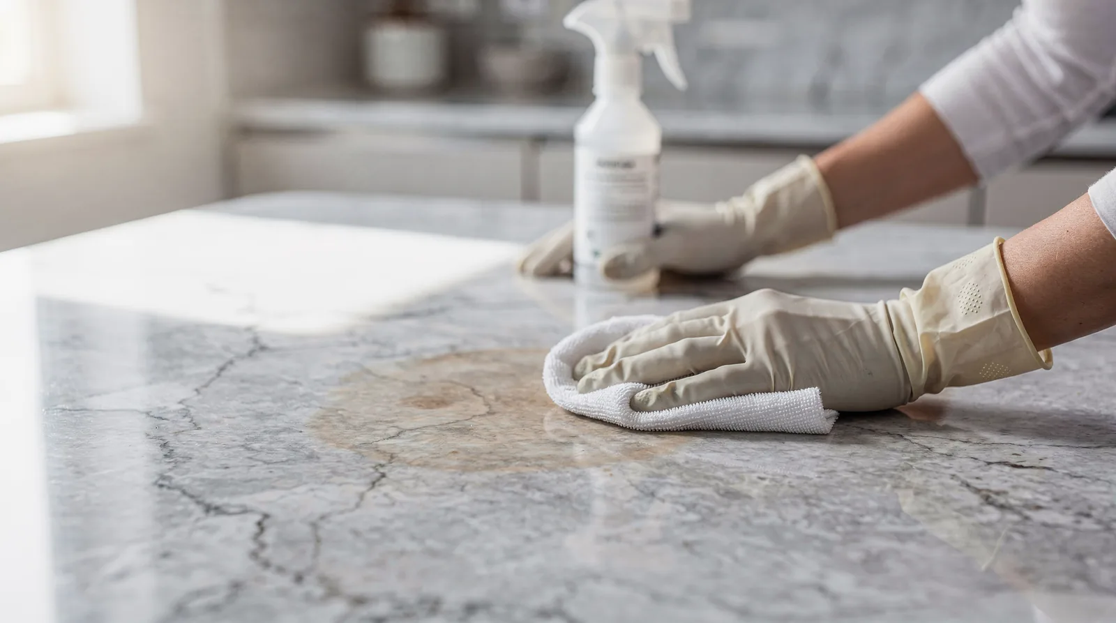 Quartzite might seem indestructible, but it is not, so spills and stains still need prompt
