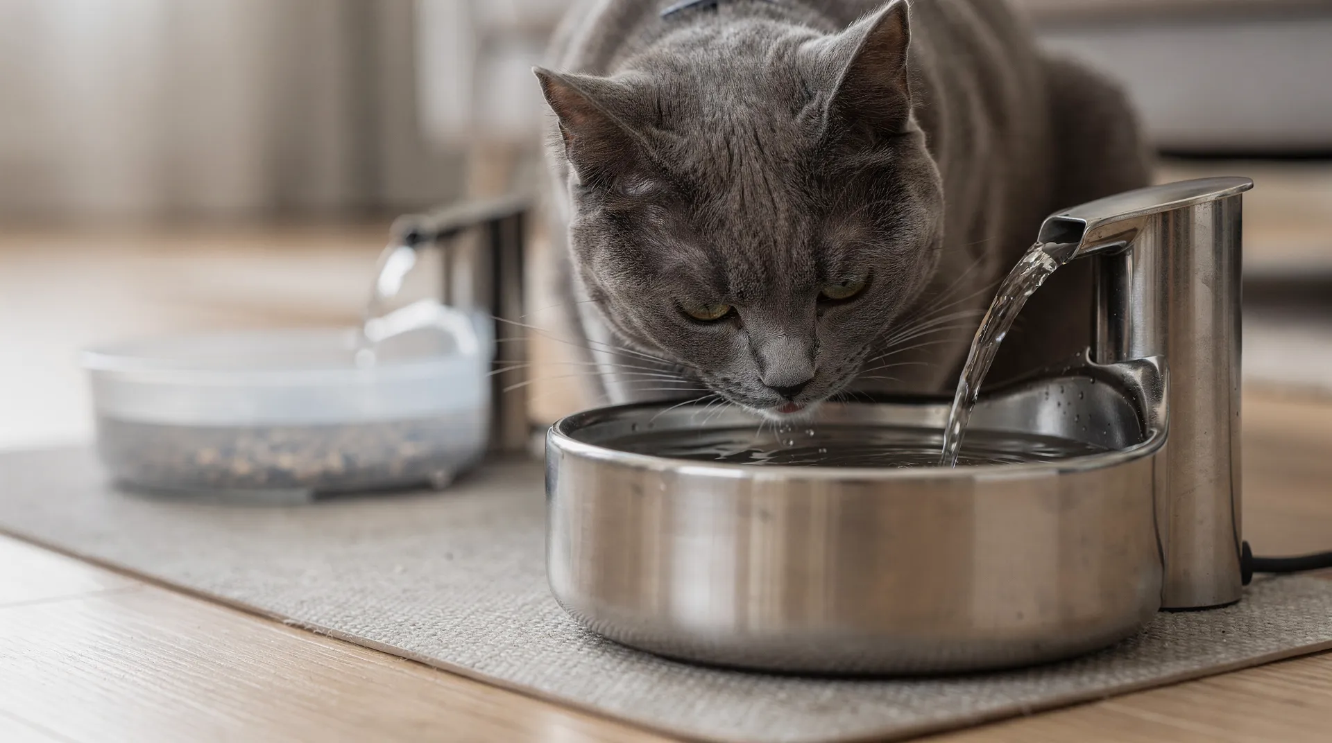 Fontaine à eau pour chat en acier inoxydable