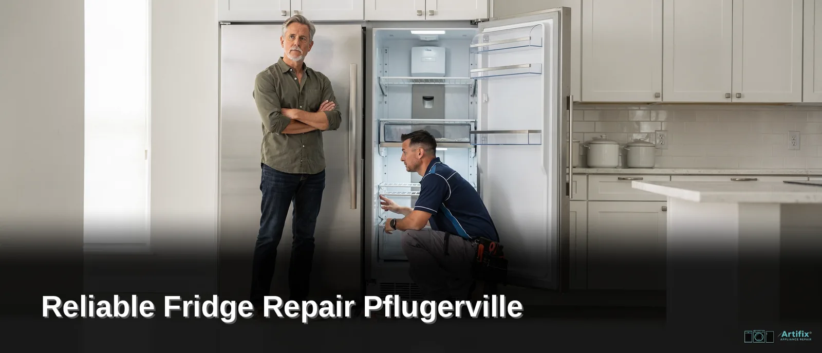 A refrigerator more than halfway through its expected lifespan with repair costs exceeding 50%