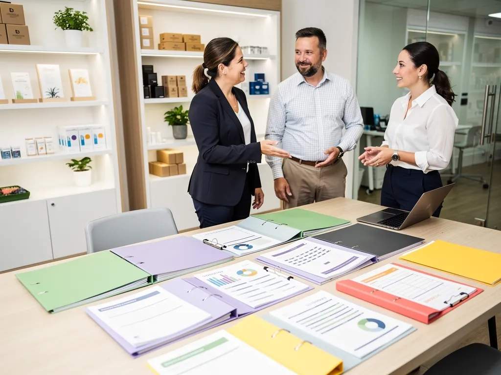 Business advisor reviewing a qualification checklist with a client