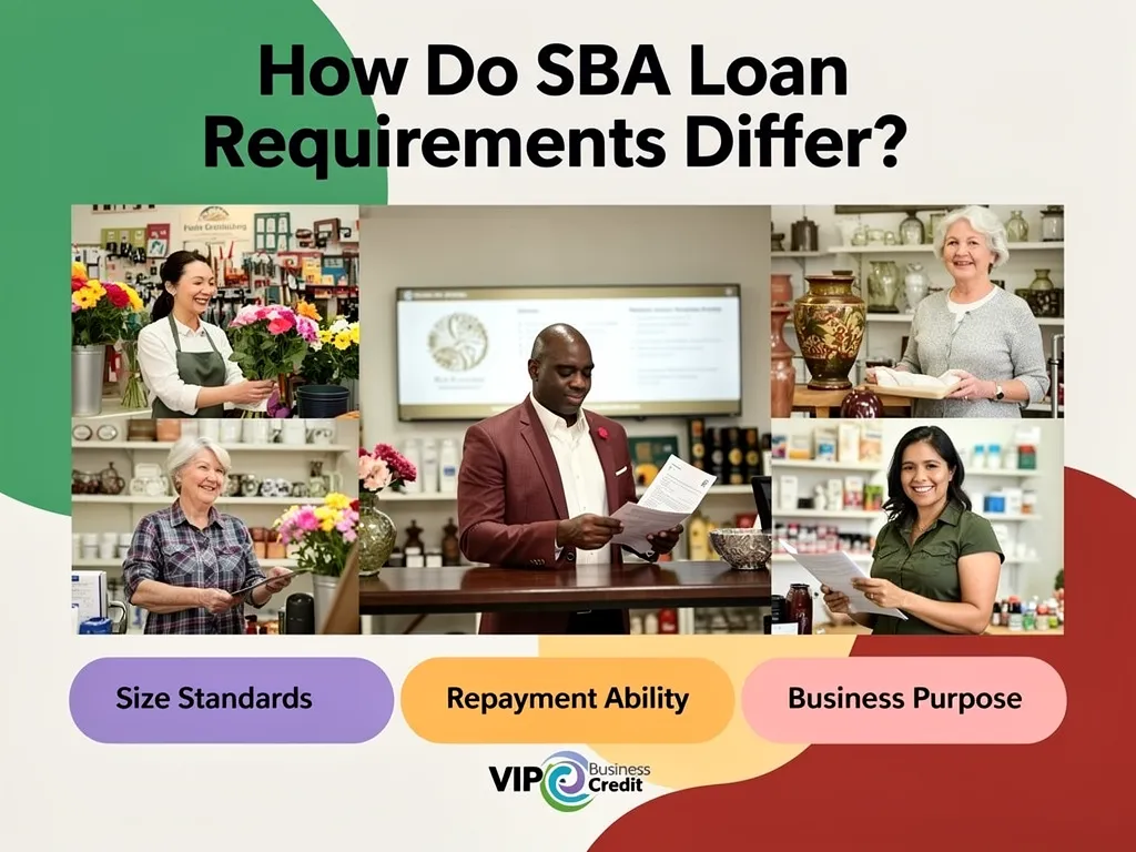 SBA loan eligibility criteria and size standards documentation
