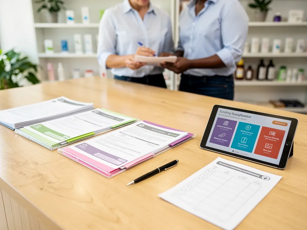 Business owner completing a lender pre-qualification review with advisor