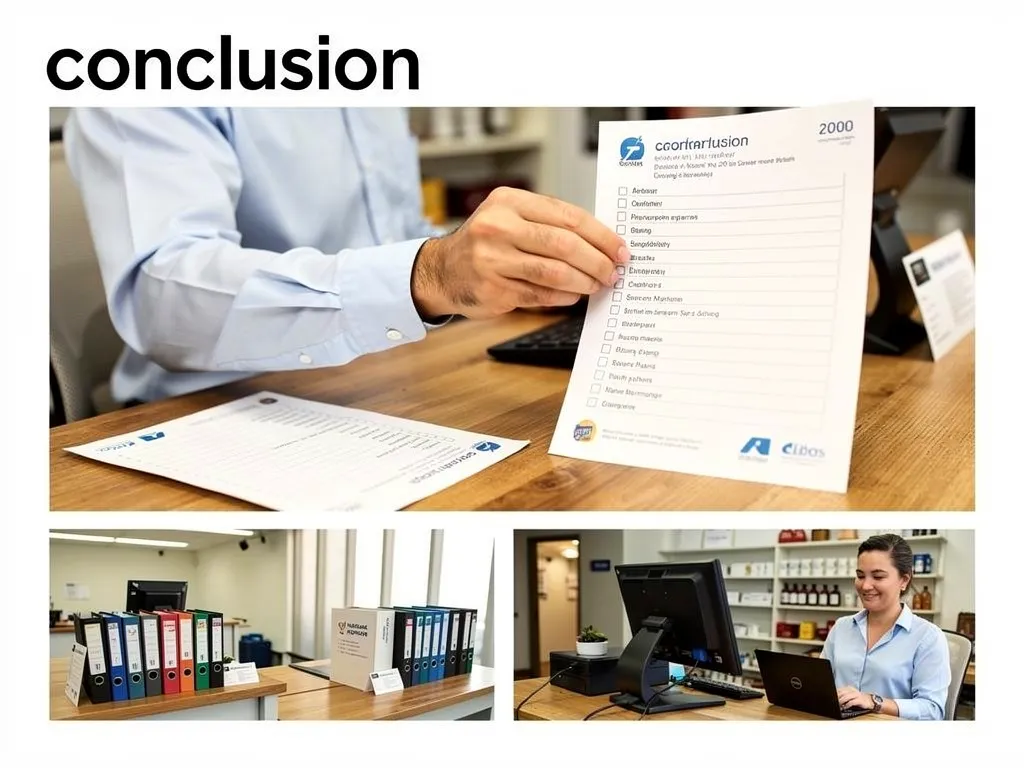 Confident business owner reviewing a completed financial health checklist