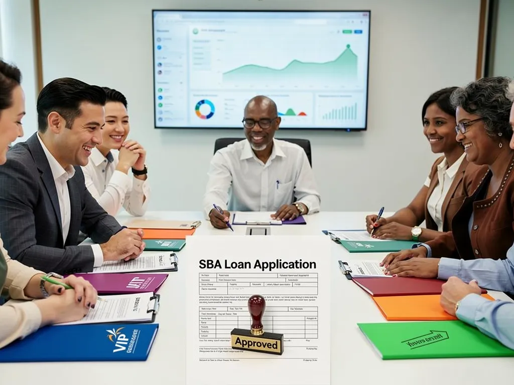 Loan officer reviewing an SBA guaranty application on a digital platform