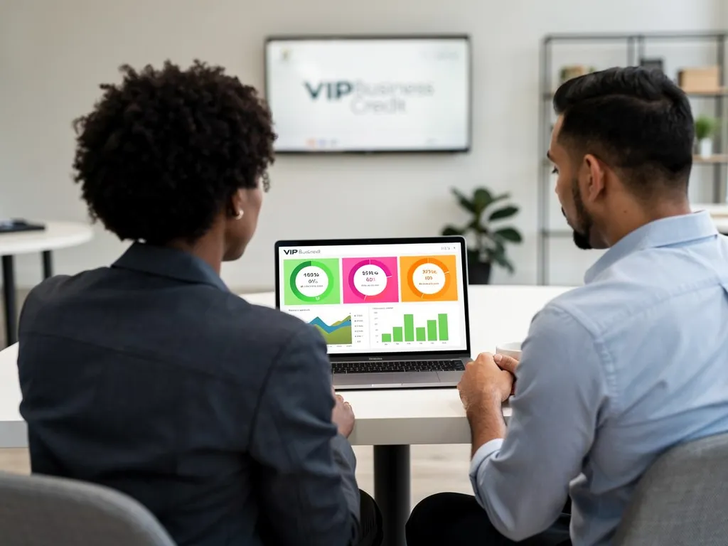 Business credit advisor walking a client through a lender-readiness scorecard