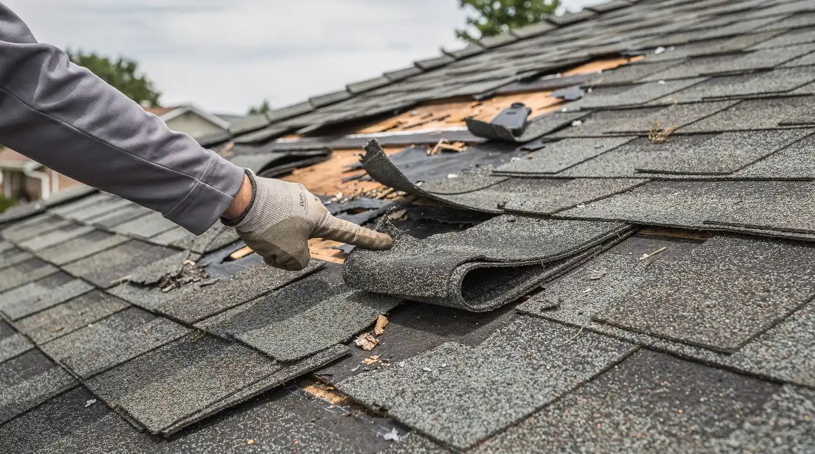 Curled or cupped shingle tabs can indicate improper installation or poor attic ventilation, both