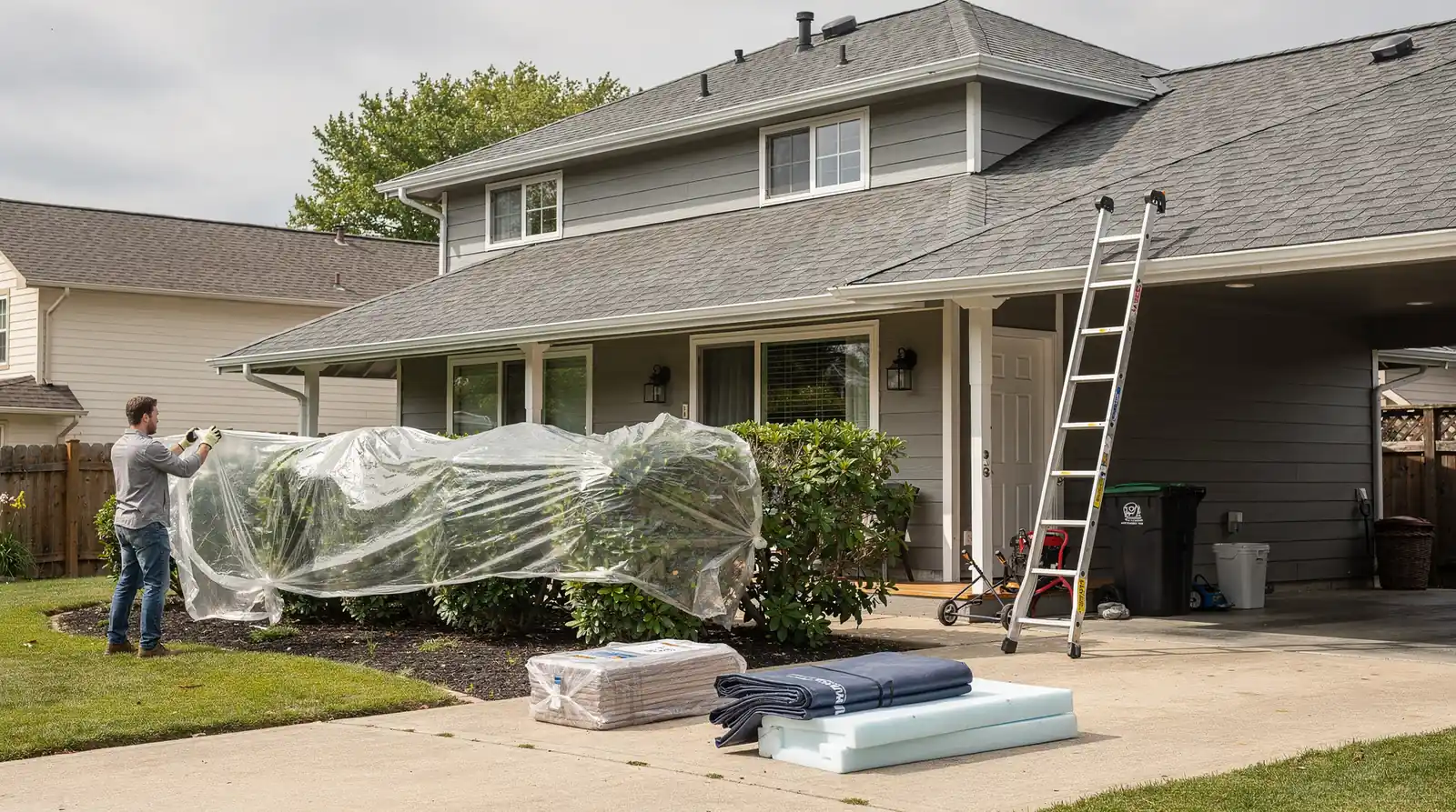Before the roof replacement can begin, the contractor will take steps to prepare your home