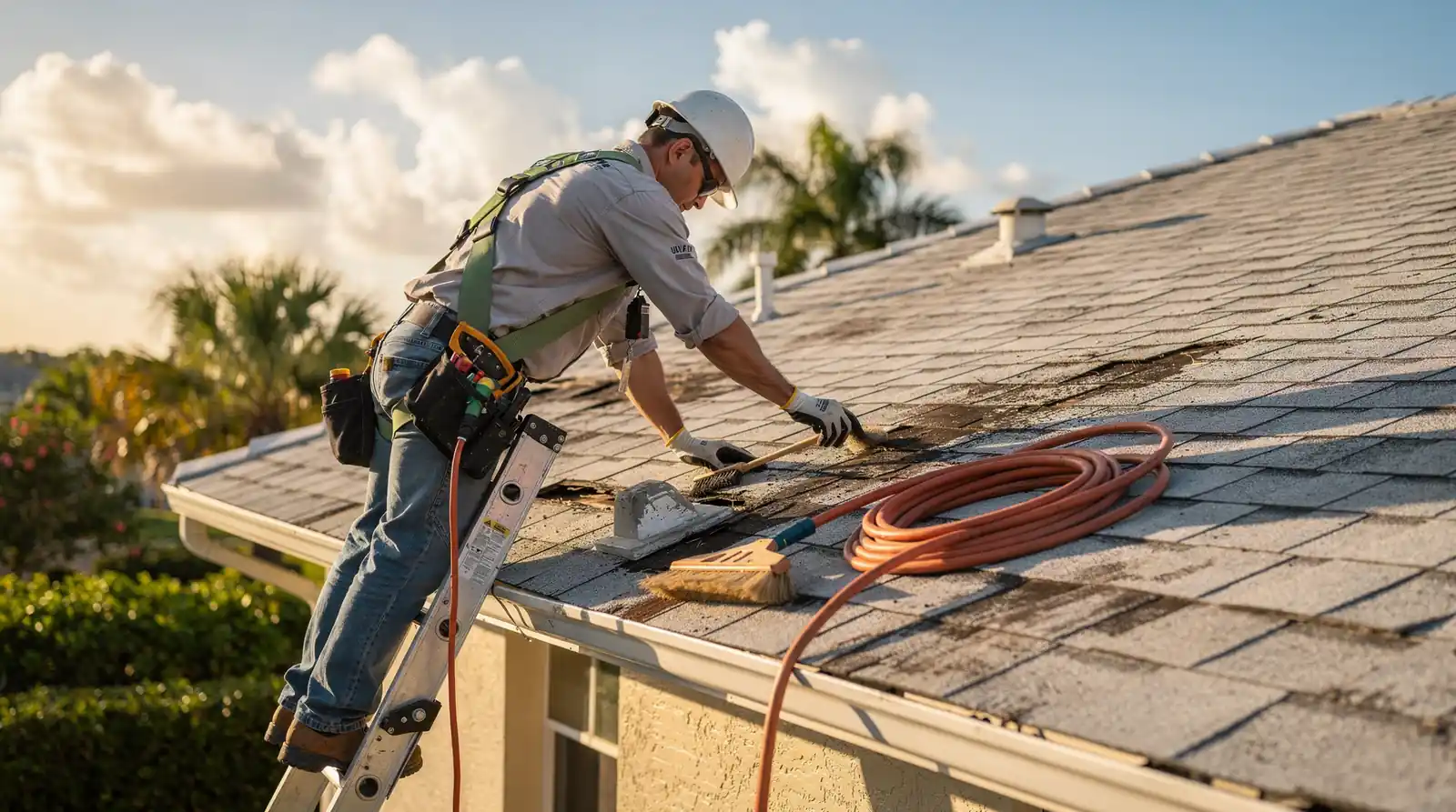 Roofing.co offers services including roof replacement, repair, inspection, and installation using high-quality materials