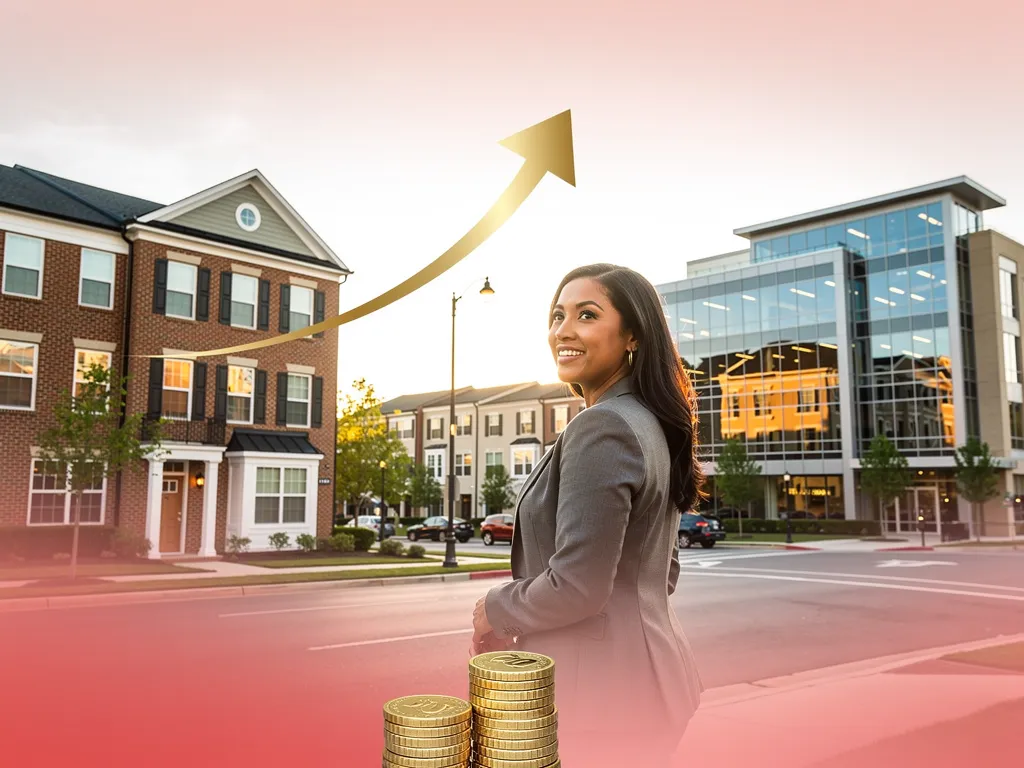 Investor reviewing property documents and financial charts