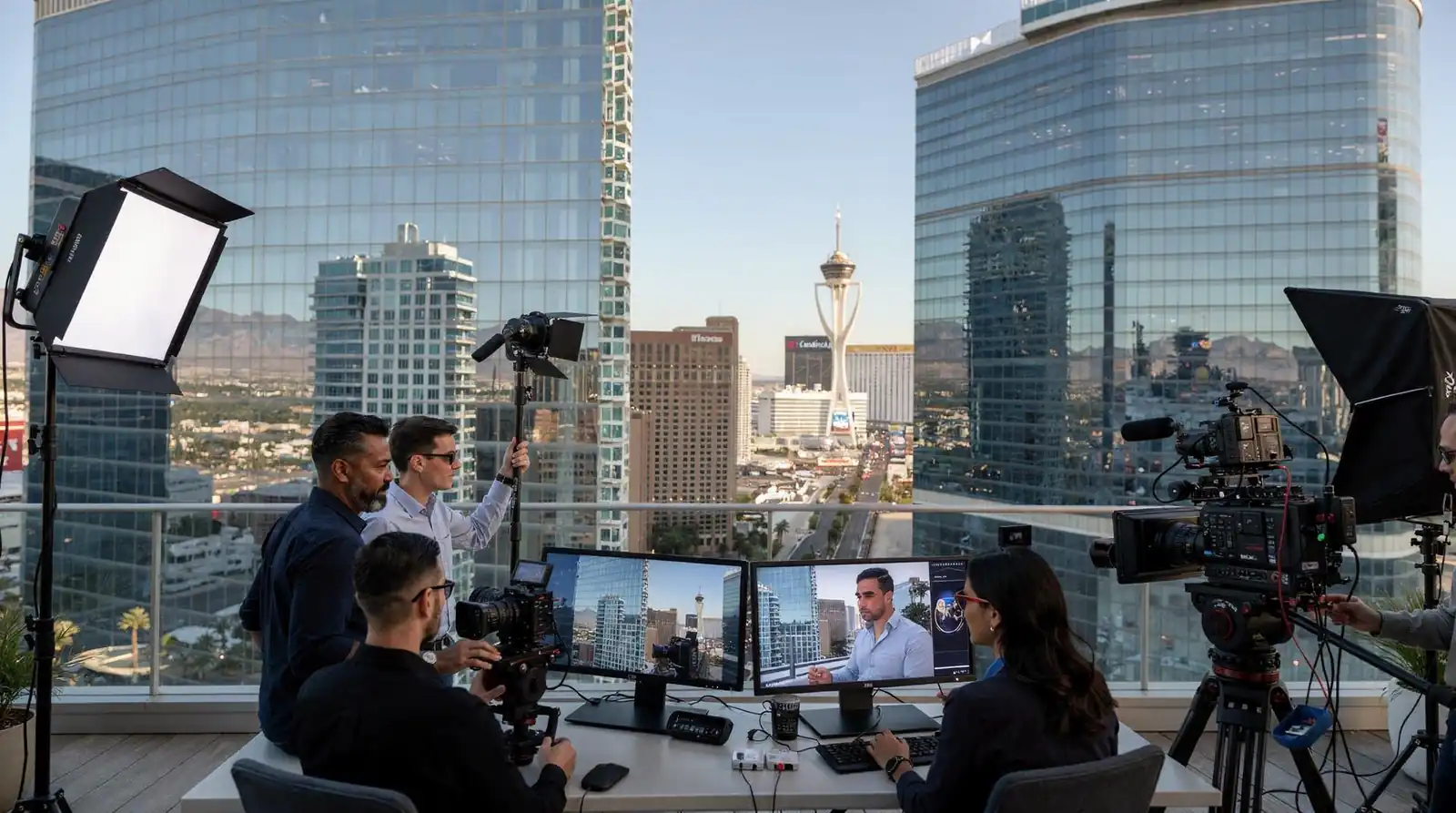 Full-service production capability spans strategy, scripting, filming, post-production, and delivery, covering the entire