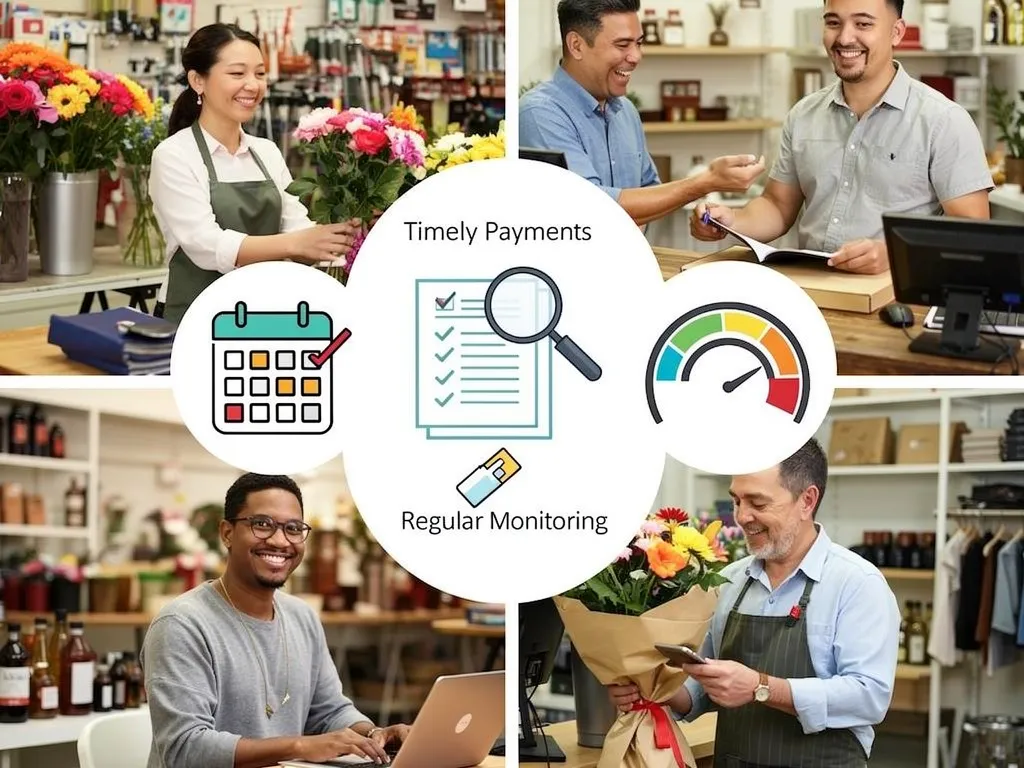 Business owner tracking on-time payments and credit utilization on a dashboard