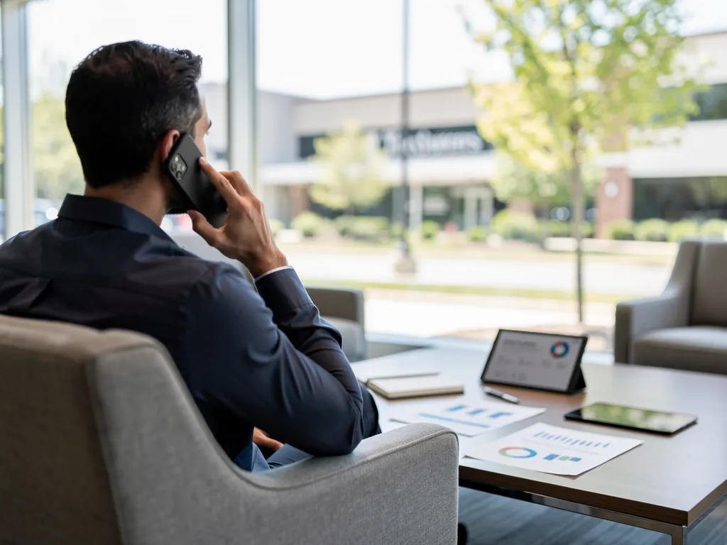 Advisor on a call discussing funding consultation options