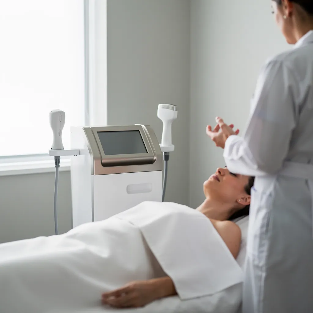 Non-surgical skin tightening treatments use ultrasound, radiofrequency, or intense pulsed light energy to stimulate collagen