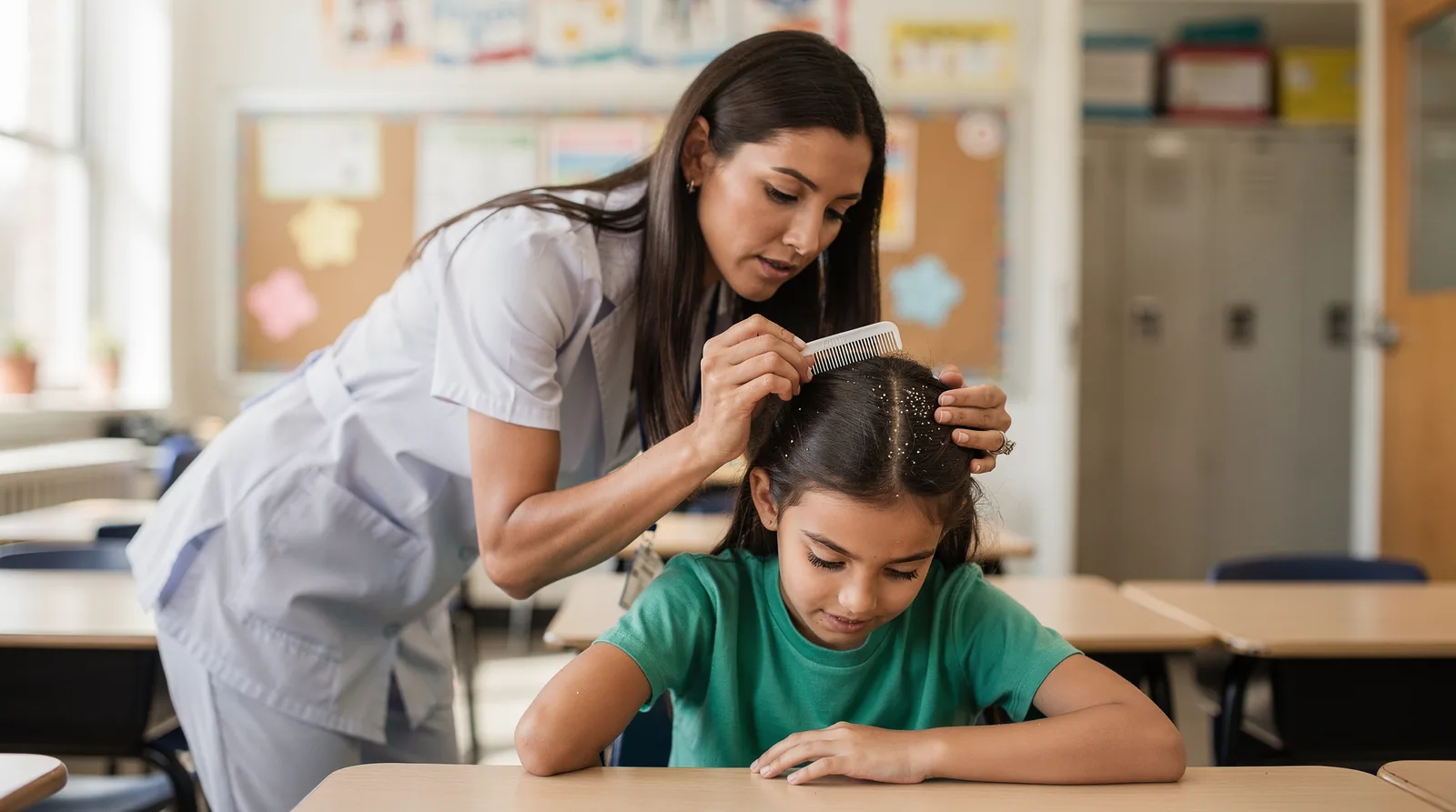 Lice mainly spread by crawling directly from one person's hair to another's, meaning close head-to-head