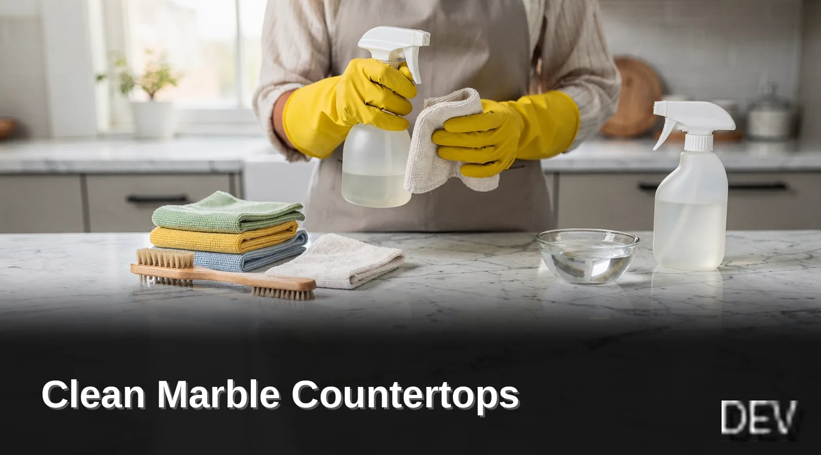 Natural stone surfaces like marble have a reputation for requiring careful, high-maintenance cleaning routines.; Marble